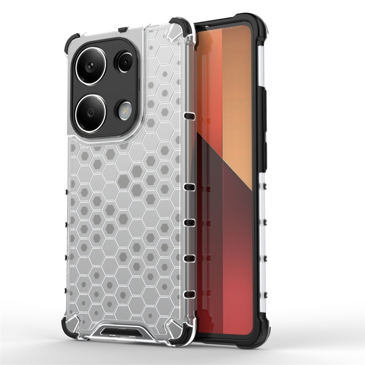 

For Redmi Note 13 Pro 4G Shockproof Honeycomb Phone Case(White)