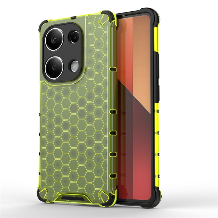 

For Redmi Note 13 Pro 4G Shockproof Honeycomb Phone Case(Green)