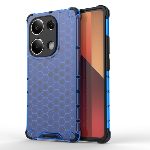 

For Redmi Note 13 Pro 4G Shockproof Honeycomb Phone Case(Blue)