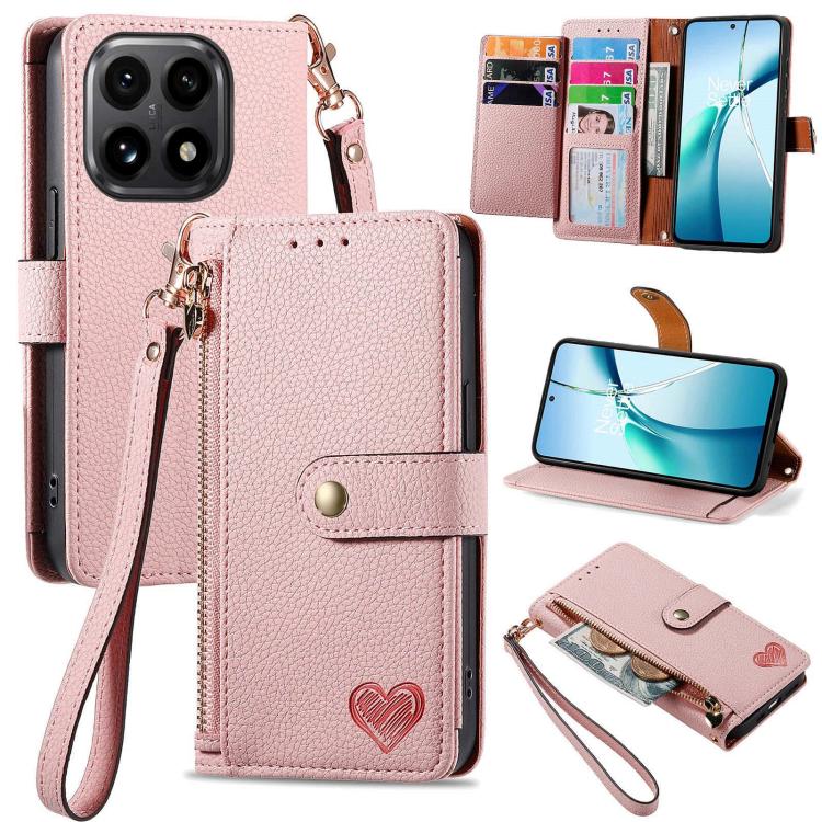 

For Xiaomi 15T Love Zipper Lanyard Leather Phone Case(Pink)