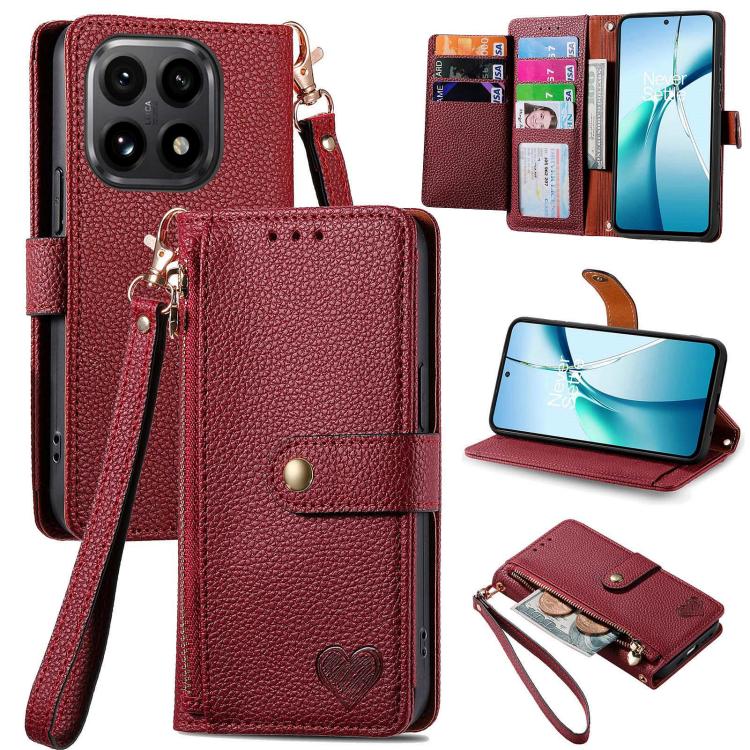 

For Xiaomi 15T Love Zipper Lanyard Leather Phone Case(Red)