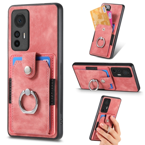 

For Xiaomi 12 Lite Retro Skin-feel Ring Card Wallet Phone Case(Pink)