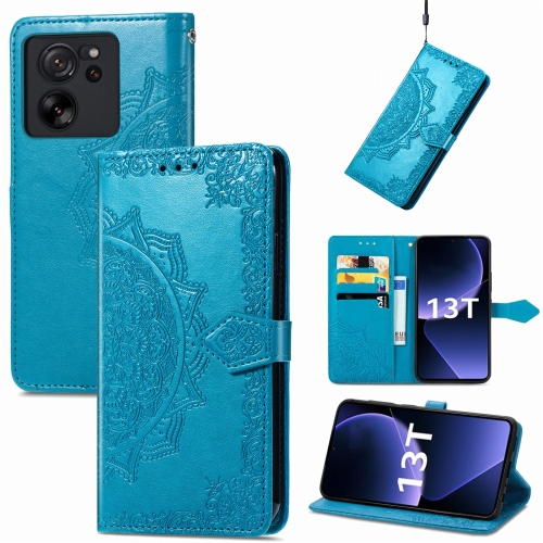 

For Xiaomi Redmi K60 Ultra Mandala Flower Embossed Leather Phone Case(Blue)