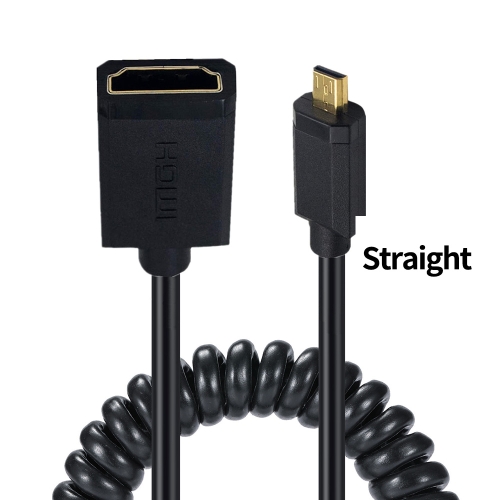 

JUNSUNMAY 4K Micro HDMI Male to HDMI 2.0V Female Cable Adapter, Length:2.5m(Straight)