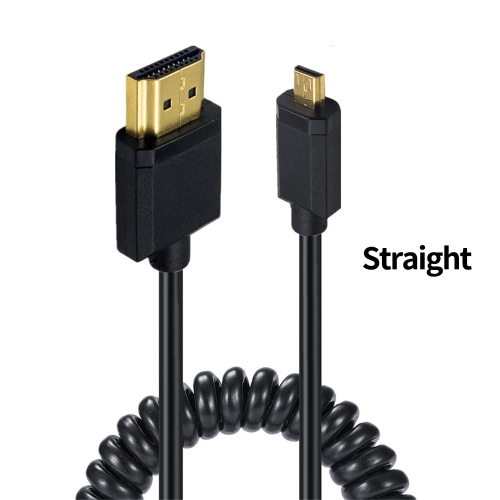 

JUNSUNMAY 4K Micro HDMI Male to HDMI 2.0V Male Cable Adapter, Length:2.5m(Straight)