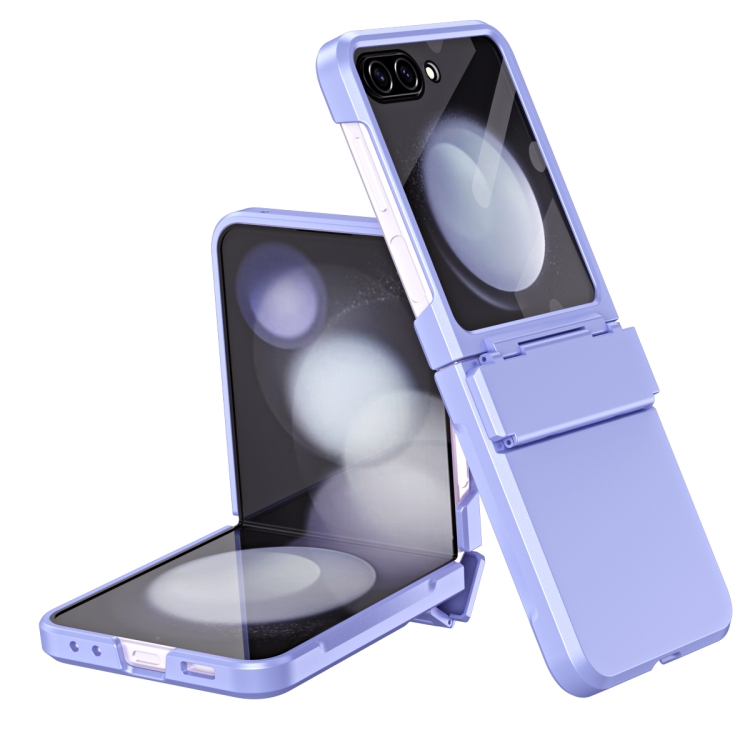 For Galaxy Z Flip7 FE / Flip6 Diamond Case-film Integral Hinge Shockproof Phone Case(Violet)