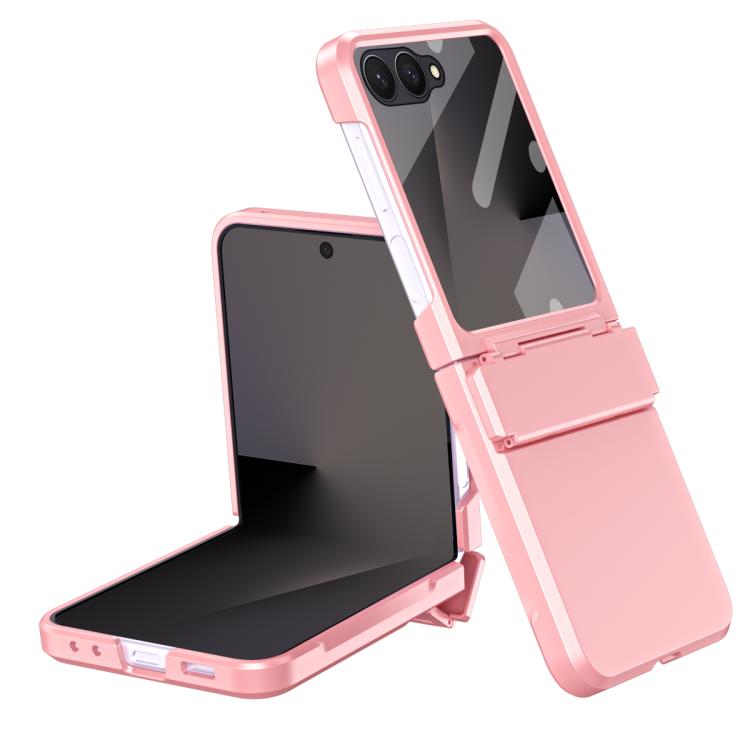 

For Samsung Galaxy Z Flip7 5G Diamond Case-film Integral Hinge Shockproof Phone Case(Pink)