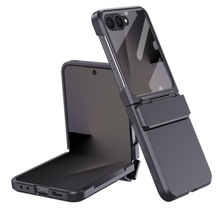 For Galaxy Z Flip7 5G Diamond Case-film Integral Hinge Shockproof Phone Case(Black)