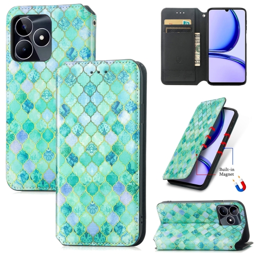 

For Realme C53 CaseNeo Colorful Magnetic Leather Phone Case(Emeralds)
