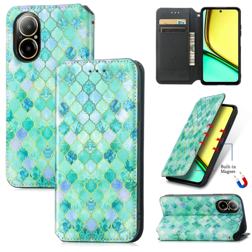

For Realme C67 4G CaseNeo Colorful Magnetic Leather Phone Case(Emeralds)
