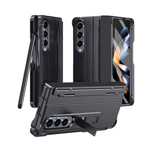 

For Samsung Galaxy Z Fold4 Diamond Case-film Integral Hinge Shockproof Phone Case with Pen(Black)