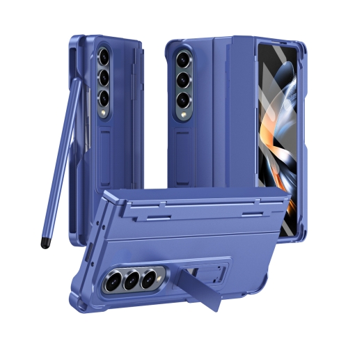

For Samsung Galaxy Z Fold4 Diamond Case-film Integral Hinge Shockproof Phone Case with Pen(Blue)
