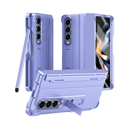 

For Samsung Galaxy Z Fold4 Diamond Case-film Integral Hinge Shockproof Phone Case with Pen(Purple)