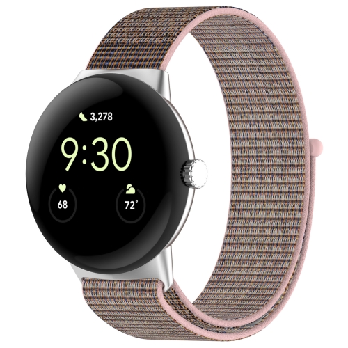 

For Google Pixel Watch 2 Nylon Braided Watch Band(Pink)