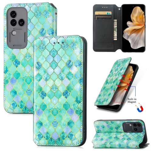 

For vivo S18 Pro CaseNeo Colorful Magnetic Leather Phone Case(Emeralds)