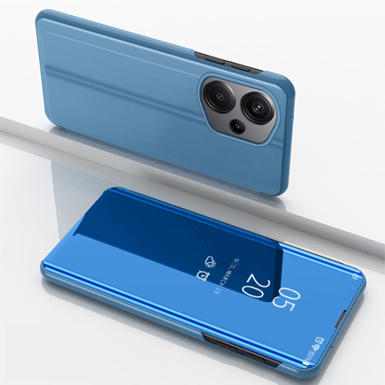 

For Xiaomi Redmi Note 13 Pro 4G Plated Mirror Horizontal Flip Leather Phone Case with Holder(Blue)