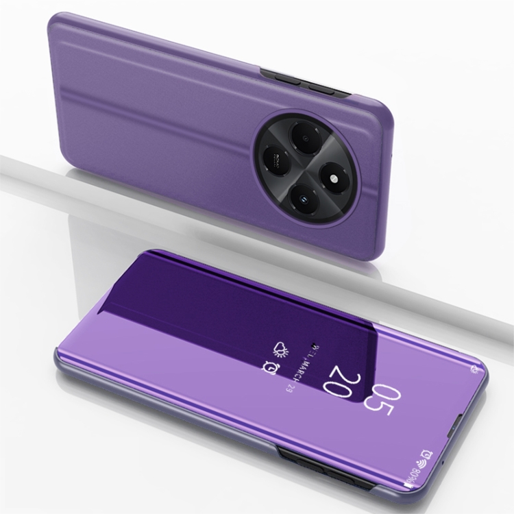 

For Xiaomi Redmi 14C 4G Plated Mirror Horizontal Flip Leather Phone Case with Holder(Purple Blue)