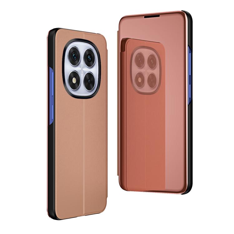 

For Xiaomi Redmi Note 14 Pro 5G Plated Mirror Horizontal Flip Leather Phone Case with Holder(Rose Gold)