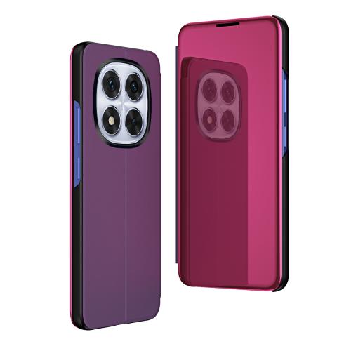 

For Xiaomi Redmi Note 14 Pro 5G Plated Mirror Horizontal Flip Leather Phone Case with Holder(Purple)