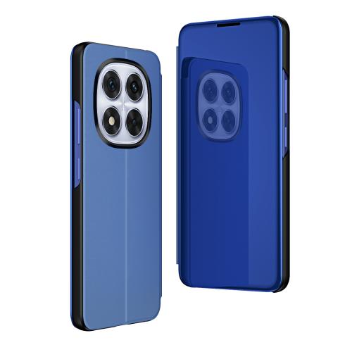

For Xiaomi Redmi Note 14 Pro 5G Plated Mirror Horizontal Flip Leather Phone Case with Holder(Blue)