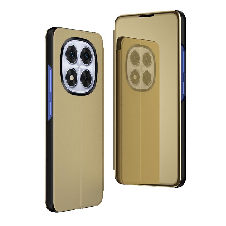 

For Xiaomi Redmi Note 14 Pro 5G Plated Mirror Horizontal Flip Leather Phone Case with Holder(Gold)