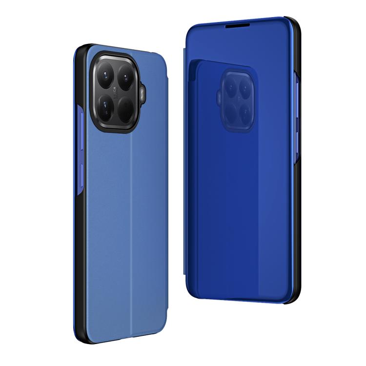 

For Xiaomi 15T Pro Plated Mirror Horizontal Flip Leather Phone Case with Holder(Blue)