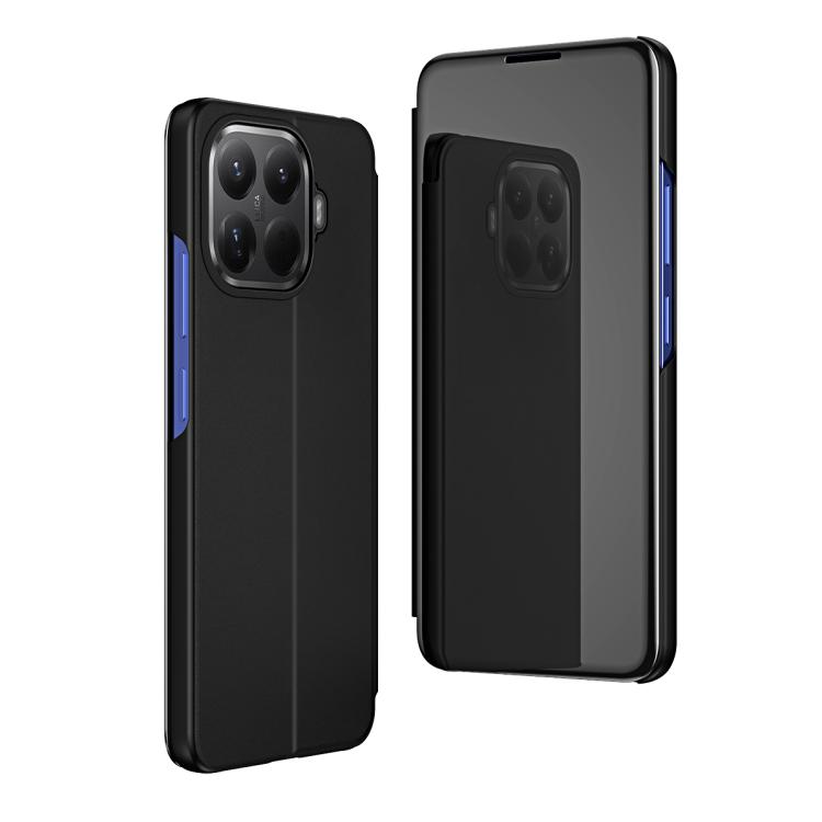 

For Xiaomi 15T Pro Plated Mirror Horizontal Flip Leather Phone Case with Holder(Black)