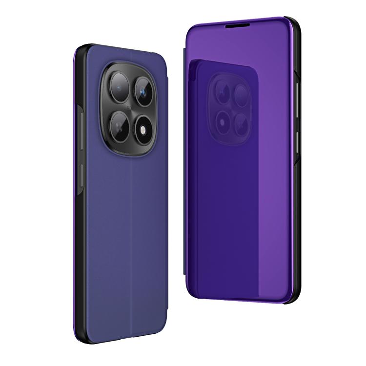 

For Redmi Note 15 4G / 5G Global 164mm Plated Mirror Horizontal Flip Leather Phone Case with Holder(Purple Blue)