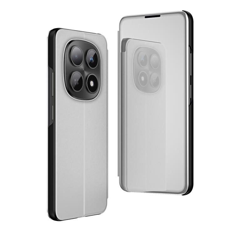 For Redmi Note 15 4G / 5G Global 164mm Plated Mirror Horizontal Flip Leather Phone Case with Holder(Silver)