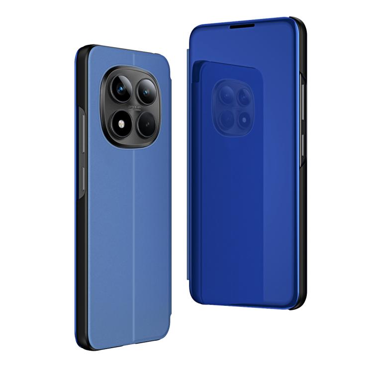 

For Redmi Note 15 Pro 5G Global 163.6mm Plated Mirror Horizontal Flip Leather Phone Case with Holder(Blue)