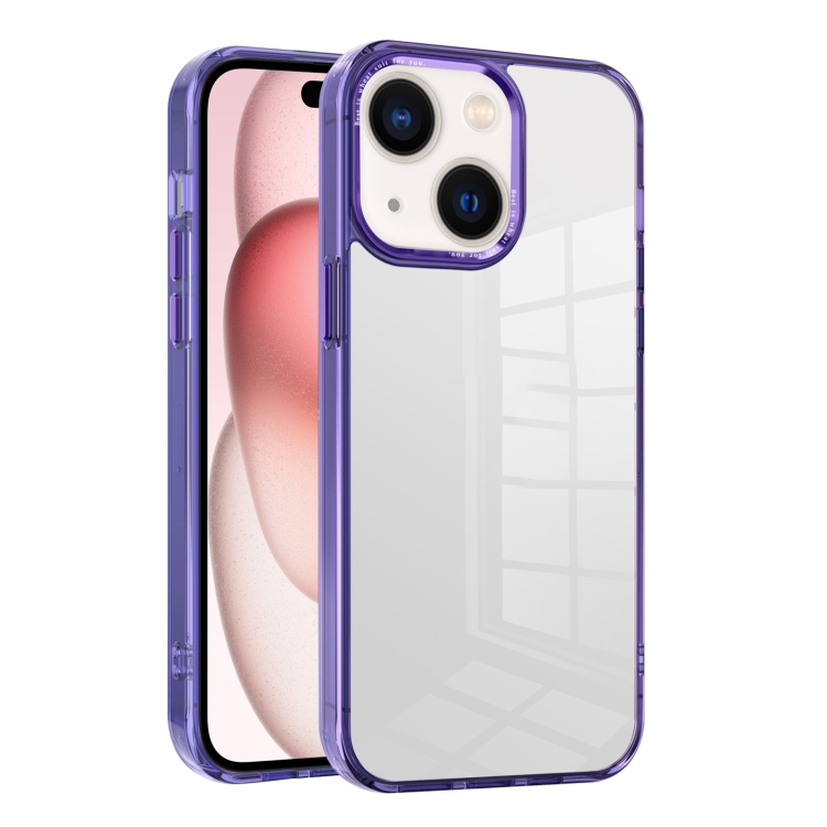 

For iPhone 15 Ice Color Clear PC Hybrid TPU Phone Case(Purple)