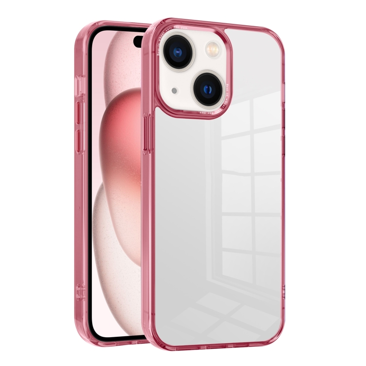 

For iPhone 15 Plus Ice Color Clear PC Hybrid TPU Phone Case(Pink)