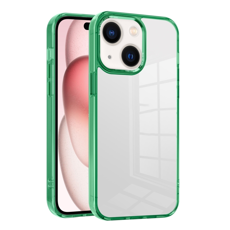 

For iPhone 15 Plus Ice Color Clear PC Hybrid TPU Phone Case(Green)