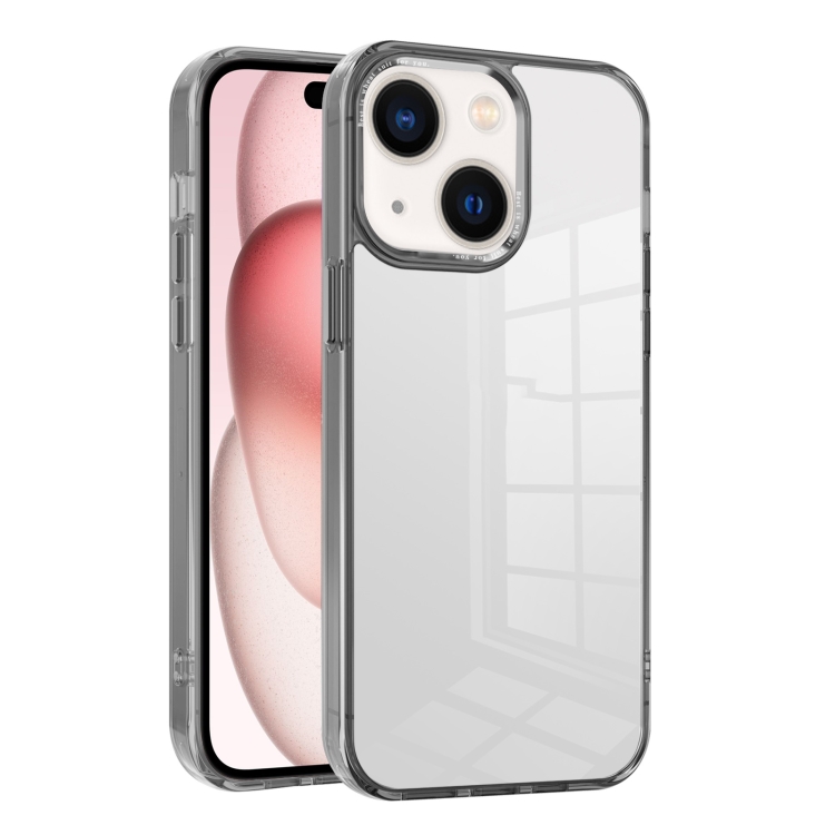 

For iPhone 15 Plus Ice Color Clear PC Hybrid TPU Phone Case(Grey)