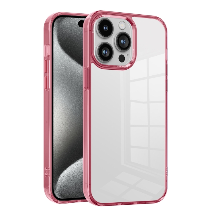 

For iPhone 15 Pro Ice Color Clear PC Hybrid TPU Phone Case(Pink)