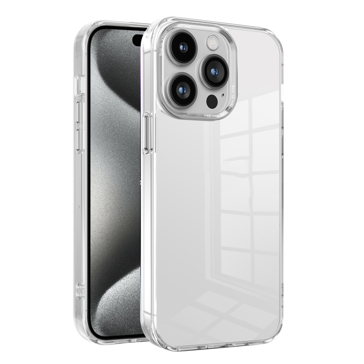 

For iPhone 15 Pro Max Ice Color Clear PC Hybrid TPU Phone Case(White)