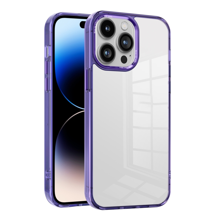 

For iPhone 14 Pro Ice Color Clear PC Hybrid TPU Phone Case(Purple)