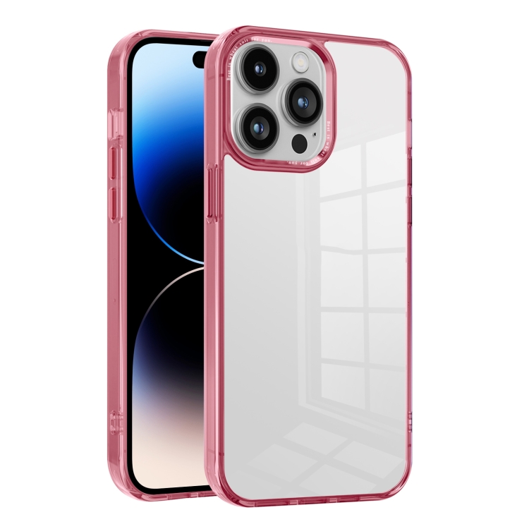 

For iPhone 14 Pro Ice Color Clear PC Hybrid TPU Phone Case(Pink)