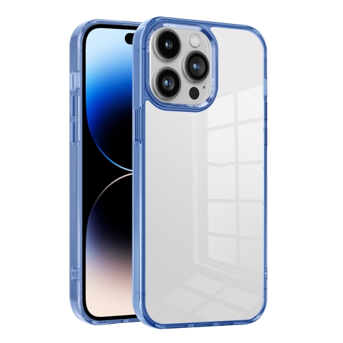 

For iPhone 14 Pro Ice Color Clear PC Hybrid TPU Phone Case(Royal Blue)