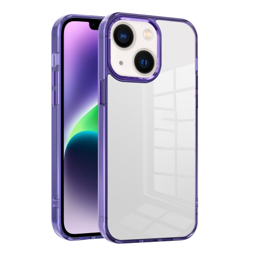 

For iPhone 14 Ice Color Clear PC Hybrid TPU Phone Case(Purple)