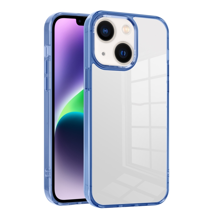 

For iPhone 14 Ice Color Clear PC Hybrid TPU Phone Case(Royal Blue)