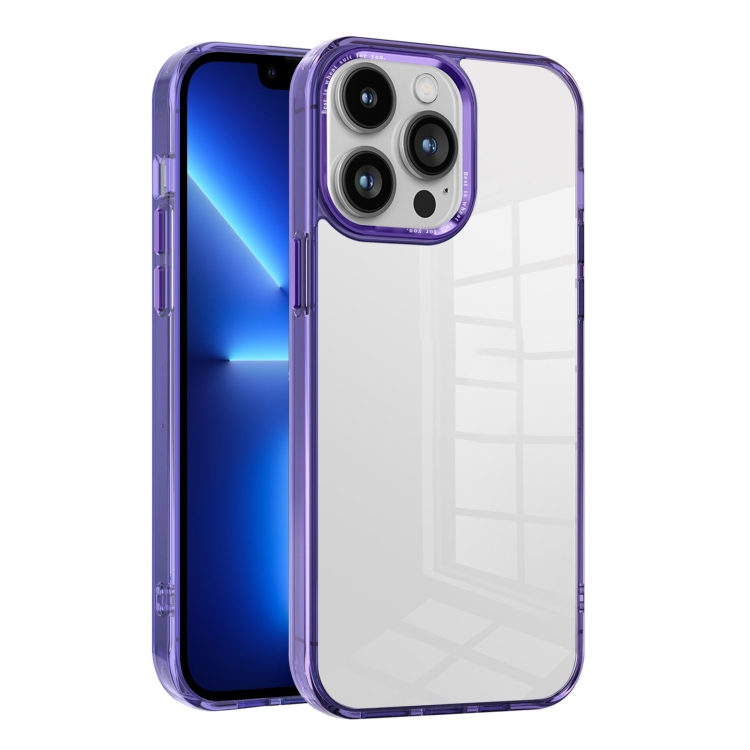 

For iPhone 13 Pro Ice Color Clear PC Hybrid TPU Phone Case(Purple)
