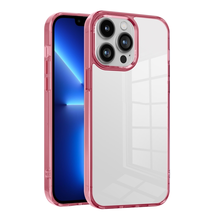 

For iPhone 13 Pro Ice Color Clear PC Hybrid TPU Phone Case(Pink)