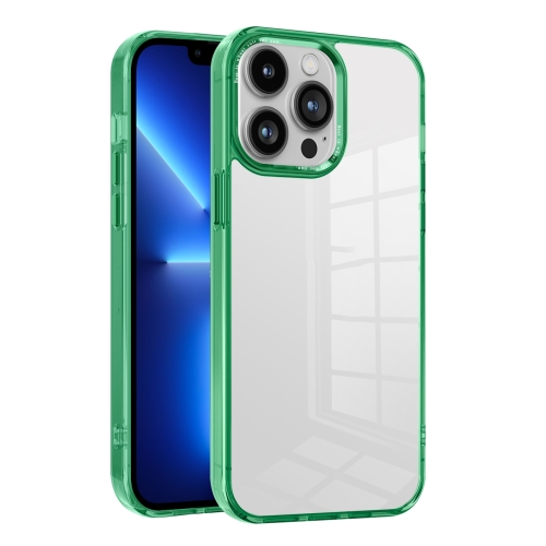 

For iPhone 13 Pro Ice Color Clear PC Hybrid TPU Phone Case(Green)