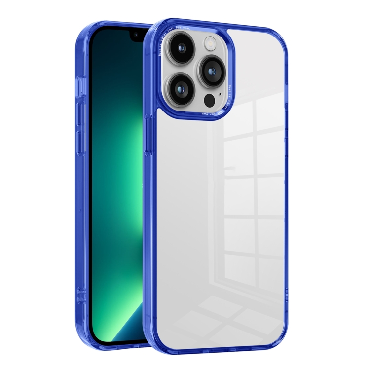 

For iPhone 13 Pro Max Ice Color Clear PC Hybrid TPU Phone Case(Bllue)