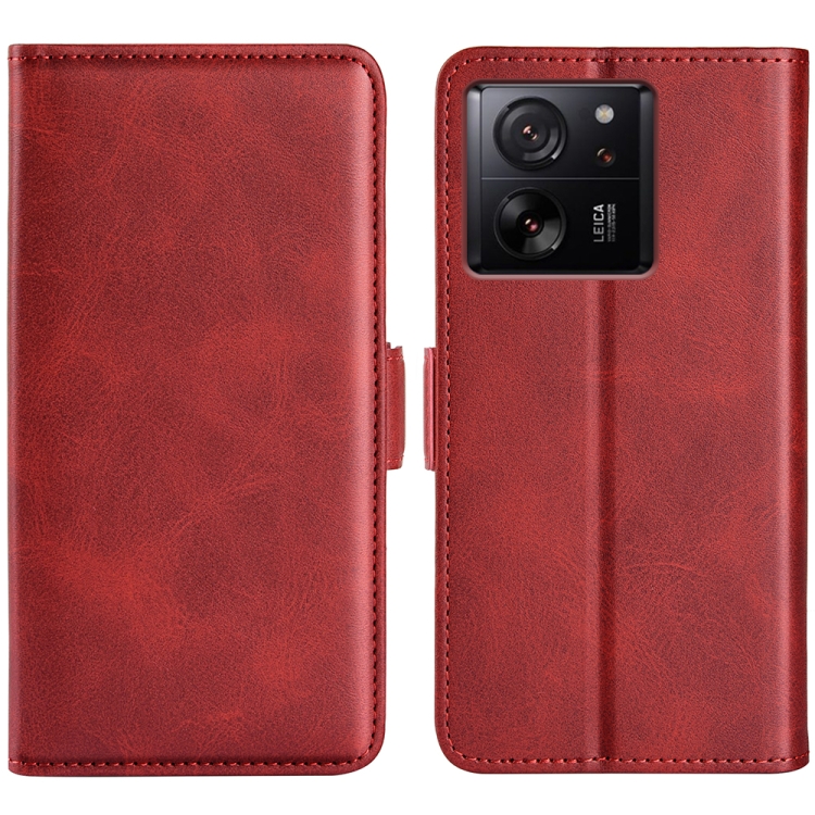 

For Xiaomi 13T Dual-side Magnetic Buckle Horizontal Flip Leather Phone Case(Red)