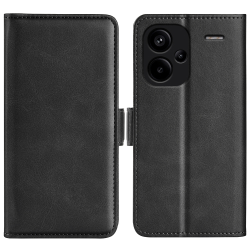 

For Xiaomi Redmi Note 13 Pro+ Dual-side Magnetic Buckle Horizontal Flip Leather Phone Case(Black)