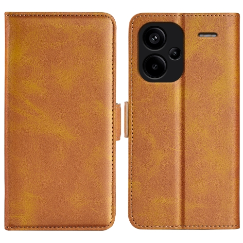 

For Xiaomi Redmi Note 13 Pro+ Dual-side Magnetic Buckle Horizontal Flip Leather Phone Case(Yellow)