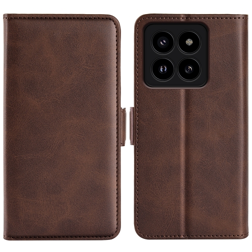 

For Xiaomi 14 Pro Dual-side Magnetic Buckle Horizontal Flip Leather Phone Case(Brown)