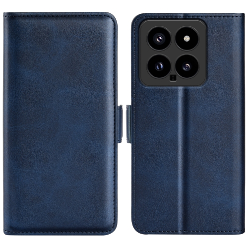 

For Xiaomi 14 Dual-side Magnetic Buckle Horizontal Flip Leather Phone Case(Dark Blue)